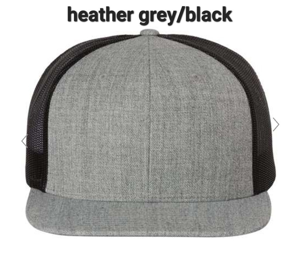Custom Richardson Flat Bill Trucker Black/White