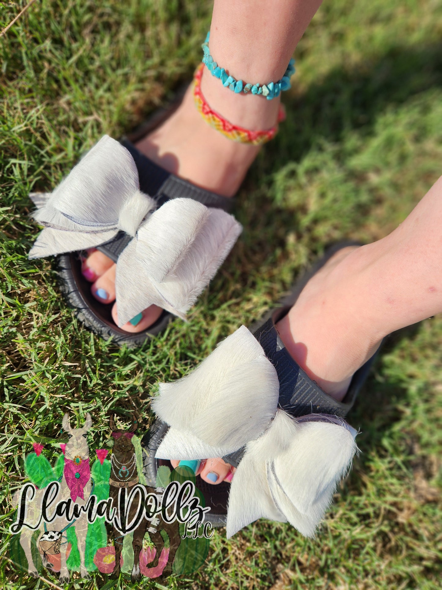 Cowhide Bow Slides