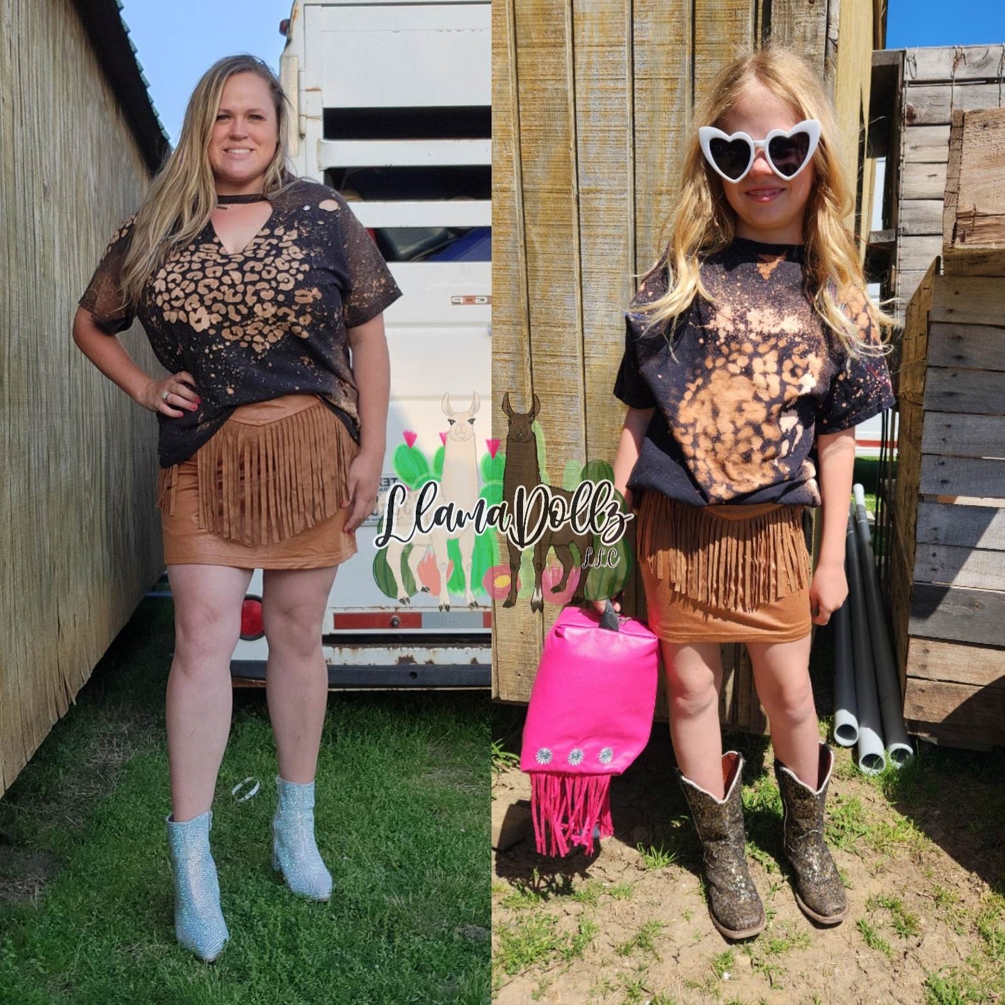 Distressed Leopard Tee Adult
