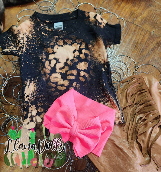 Black Leopard Distressed Shirt Toddlers & Youth