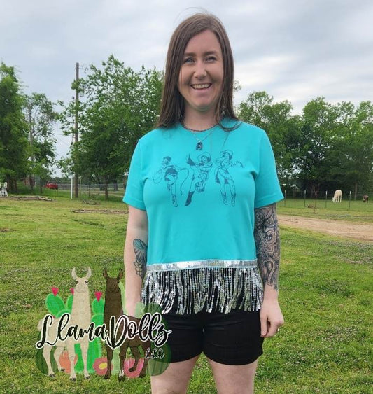 Cowgirl Trio Sequin Fringe Shirt