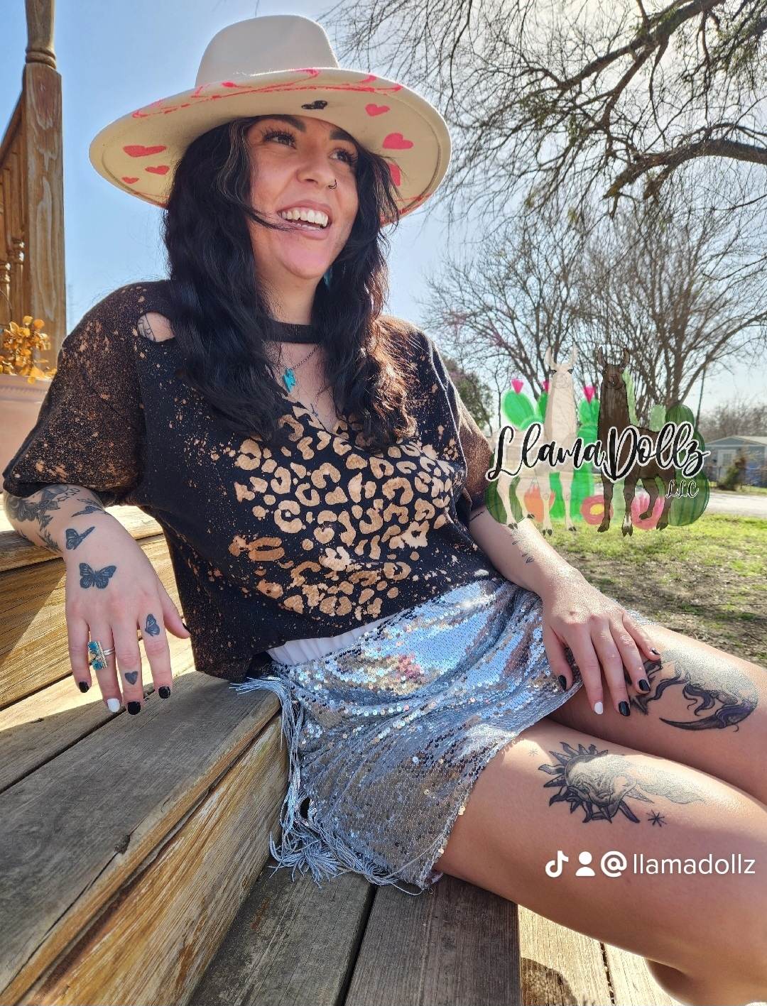 Distressed Leopard Tee Adult