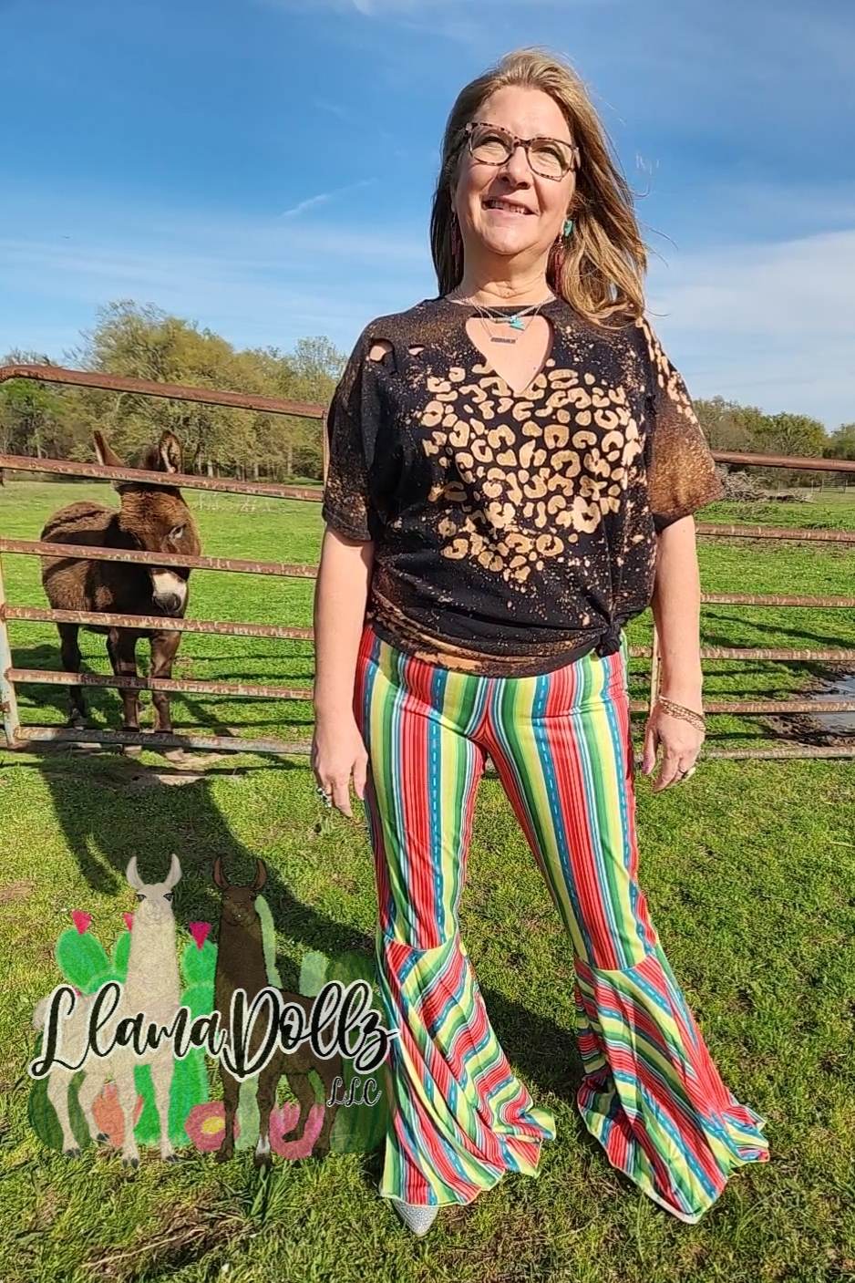 Distressed Leopard Tee Adult
