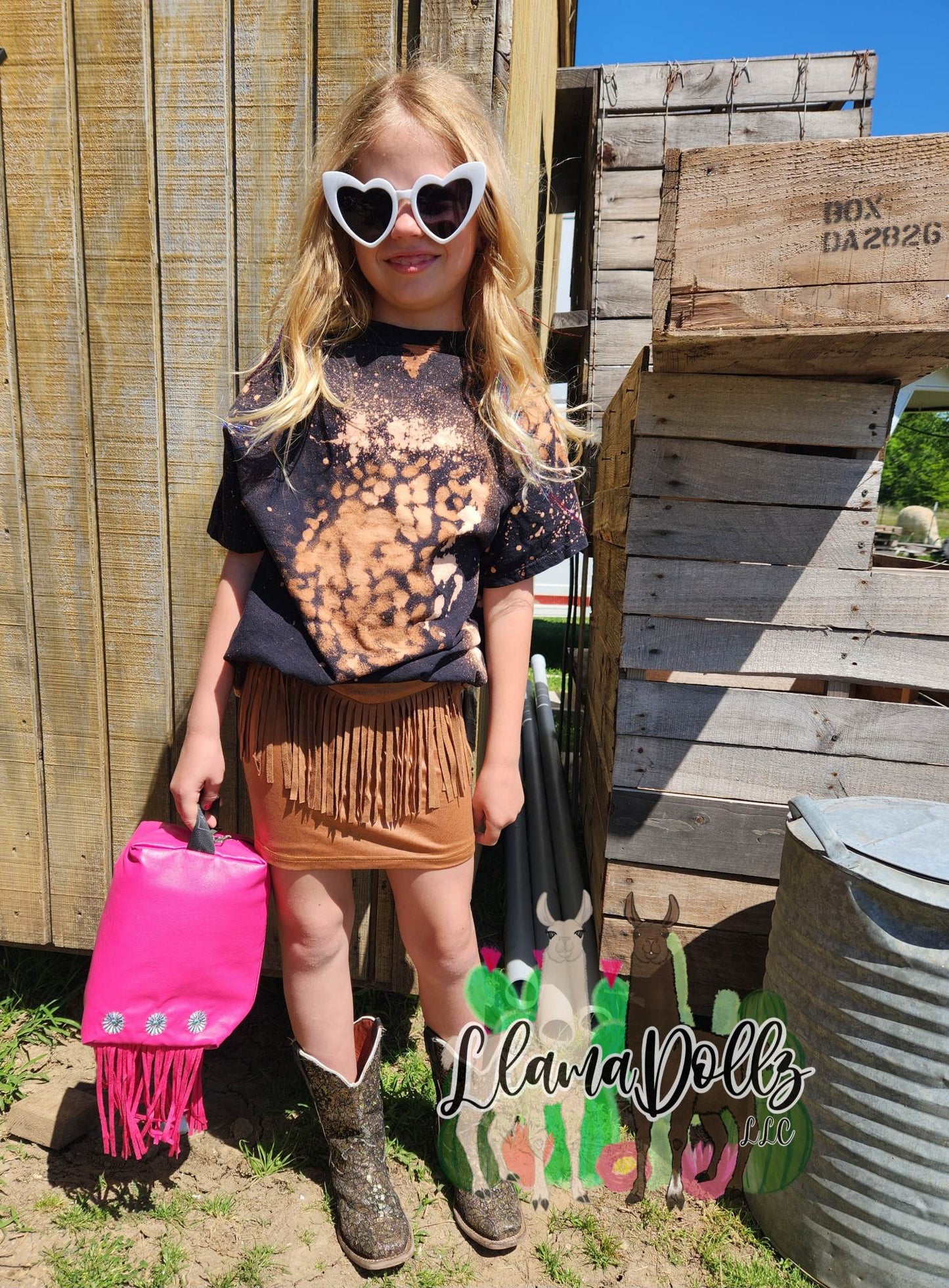Black Leopard Distressed Shirt Toddlers & Youth