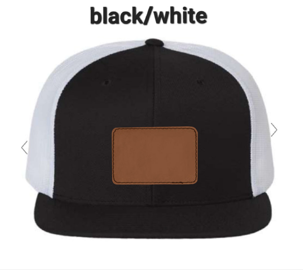 Custom Richardson Flat Bill Trucker Black/White