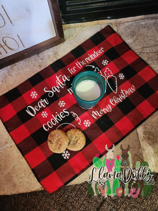 Santa & his Reindeer Placemat for Cookies & Milk