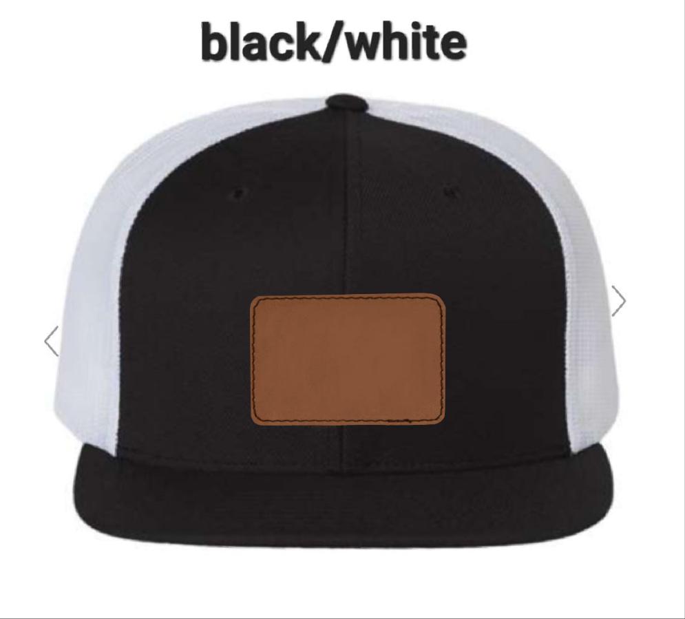 Custom Richardson Flat Bill Trucker Black/White